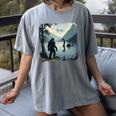 Bigfoot Sasquatch & Loch Ness Monster Introvert Bruh Women's Comfort Colors T-Shirt Gray