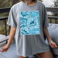 Blue Comic Book Blue Graphic Women's Comfort Colors T-Shirt Gray