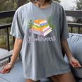 Booktrovert Bookworm Introvert Bibliophile Booktrovert Women's Comfort Colors T-Shirt Gray