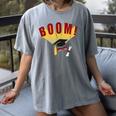 Boom Graduation Hat And Diploma For Proud Graduate Women's Comfort Colors T-Shirt Gray
