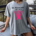 Breast Cancer Awareness Memory Mother Chemo Fighter Women's Comfort Colors T-Shirt Gray