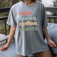 Cats Books Coffee Plants Gardening Mama Mom Mothers Women's Comfort Colors T-Shirt Gray