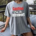 Caution I'm An Introvert Sarcastic Geek Video Gamer Jokes Women's Comfort Colors T-Shirt Gray Caution I'm An Introvert Sarcastic Geek Video Gamer Jokes Women's Comfort Colors T-Shirt Gray