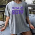 Class Of 2019 High School Graduation Purple Senior Women's Comfort Colors T-Shirt Gray