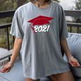 Class Of 2021 Burgundy Regalia Graduation Women's Comfort Colors T-Shirt Gray
