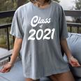 Class Of 2021 Graduation School Spirit Her Senior Class Women's Comfort Colors T-Shirt Gray