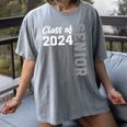 Class Of 2024 Senior 24 Shirt High School Graduation Party Women's Comfort Colors T-Shirt Gray