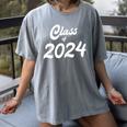 Class Of 2024 Shirt Graduation Her Women Senior Class Women's Comfort Colors T-Shirt Gray