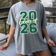 Class Of 2026 Graduation Varsity Green And On The Back Women's Comfort Colors T-Shirt Gray