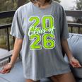 Class Of 2026 Graduation Varsity Lime Green Letters Women's Comfort Colors T-Shirt Gray