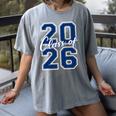 Class Of 2026 Graduation Varsity Navy Blue Letters Premium Tri-Blend Women's Comfort Colors T-Shirt Gray