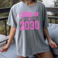 Class Of 2030 Pink Girls Shirt Graduation Women's Comfort Colors T-Shirt Gray