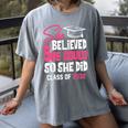 Class Of 2032 She Believed She Could Kids Graduation T-Shirt Women's Comfort Colors T-Shirt Gray