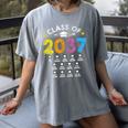 Class Of 2037 Grow With Me Checklist Graduation Women's Comfort Colors T-Shirt Gray