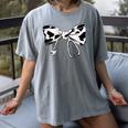 Cow Print Bow And Stethoscope Nurse RN Graduation Coquette Women's Comfort Colors T-Shirt Gray