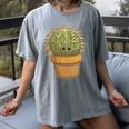 Cute Golden Barrel Cactus Introvert Distressed Women's Comfort Colors T-Shirt Gray Cute Golden Barrel Cactus Introvert Distressed Women's Comfort Colors T-Shirt Gray