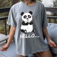 Cute Introvert Vibes – Panda Hello & Goodbye Women's Comfort Colors T-Shirt Gray