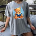 Cute Teddy Bear Reading Book Fun Women's Comfort Colors T-Shirt Gray