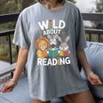 Cute Wildlife Zoo Animals For Book Reader Bookworms Women's Comfort Colors T-Shirt Gray Cute Wildlife Zoo Animals For Book Reader Bookworms Women's Comfort Colors T-Shirt Gray