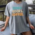 Dogs Books Coffee Book Lover Dogs Coffee Women's Comfort Colors T-Shirt Gray
