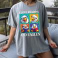 Eagle Love Reading And Eagles Child Book Lover Women's Comfort Colors T-Shirt Gray