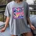 EAT THE RICH 90S NOSTALGIA WHALE ORCA YAHCT RETRO Women's Comfort Colors T-Shirt Gray