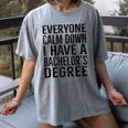 Everyone Calm Down Bachelors Degree Graduation T-Shirt Women's Comfort Colors T-Shirt Gray