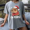 Ew People Capybara Christmas Introvert Holiday Humor Women's Comfort Colors T-Shirt Gray