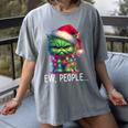 Ew People Meowy Cat Christmas Introvert Men Women Women's Comfort Colors T-Shirt Gray