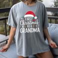 First Christmas As A Grandma Holiday New Grandmother Memory Women's Comfort Colors T-Shirt Gray First Christmas As A Grandma Holiday New Grandmother Memory Women's Comfort Colors T-Shirt Gray