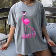 Flamingo Nailed It Graduation Flamingo Women's Comfort Colors T-Shirt Gray