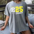 Football Senior Night Football Senior 2025 Graduation 55 Women's Comfort Colors T-Shirt Gray