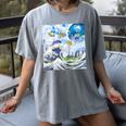 Frutiger Aero Aesthetic Tech Great Wave Of Kanagawa Fishes Raglan Baseball Tee Women's Comfort Colors T-Shirt Gray Frutiger Aero Aesthetic Tech Great Wave Of Kanagawa Fishes Raglan Baseball Tee Women's Comfort Colors T-Shirt Gray