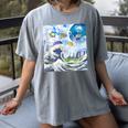 Frutiger Aero Aesthetic Tech Great Wave Of Kanagawa Fishes Women's Comfort Colors T-Shirt Gray Frutiger Aero Aesthetic Tech Great Wave Of Kanagawa Fishes Women's Comfort Colors T-Shirt Gray