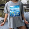 Frutiger Aero Aesthetic Tech Ocean Underwater Fishes Women's Comfort Colors T-Shirt Gray Frutiger Aero Aesthetic Tech Ocean Underwater Fishes Women's Comfort Colors T-Shirt Gray