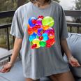 Frutiger Aero Aesthetic Tech Orb Pattern Heart Cherry Lips Women's Comfort Colors T-Shirt Gray