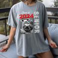 Fun Trendy UFO Sloth Graduation Class Of 2024 Senior Women's Comfort Colors T-Shirt Gray
