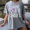 Game Over Class Of 2021 Video Games Graduation Gamer Women's Comfort Colors T-Shirt Gray