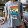 Gamer Graduation 2021 Retro 9th Grade Level Complete Women's Comfort Colors T-Shirt Gray