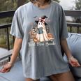 Ghost Reading Book Coquette Bow Halloween Girl Kid Teacher Women's Comfort Colors T-Shirt Gray