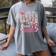 Girls Little Miss Kindergarten Grad 2025 Coquette Graduation Women's Comfort Colors T-Shirt Gray