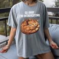 Go Away I'm Introverting Cat Introvert Men Women Girls Kids Women's Comfort Colors T-Shirt Gray