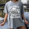Goodbye Elementary School Graduation Hello Middle School Women's Comfort Colors T-Shirt Gray