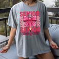 Graduate 2025 For Senior 2025 Graduation Coquette Pink Bow Women's Comfort Colors T-Shirt Gray