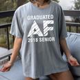 Graduated AF 2018 Senior Graduation Shirt Women's Comfort Colors T-Shirt Gray