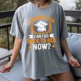 I Graduated Can I Go Back To Bed Now Graduation Women's Comfort Colors T-Shirt Gray
