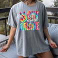 Graduation Peace Sign Out Eighth Grade Tie Dye Hippie Women's Comfort Colors T-Shirt Gray
