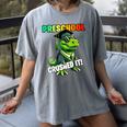 Graduation Preschool Dinosaur T Rex Crushed It Boys Grad Women's Comfort Colors T-Shirt Gray