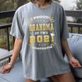 Graduation Proud Grandma Of Two 2021 Graduates High School Women's Comfort Colors T-Shirt Gray
