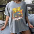 Graduation Rollin' Outta Preschool Monster Truck Boys Pre-K Women's Comfort Colors T-Shirt Gray